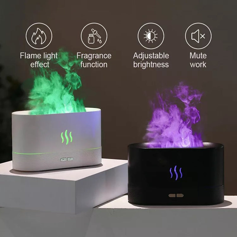 Difusor Llama HDD, humidificador con luz de llama en 7 colores
