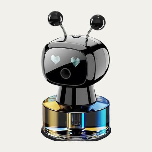 Robot Aroma HDD, modelo Antenas, en negro brillante con ojos de corazón